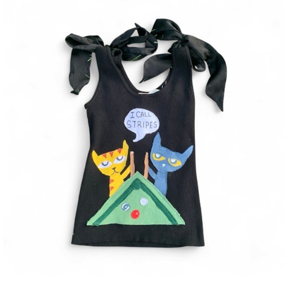 Custom Upcycled Pete the Cat “I Call Stripes” Pool Tank Top
